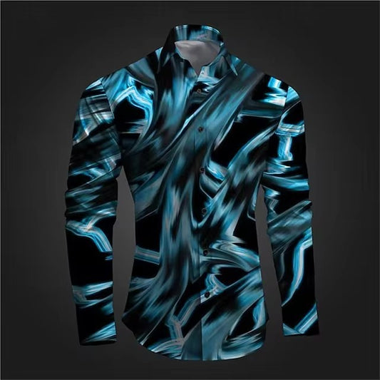 Stylish 3Sixty5 designer legacy wear shirt for men with a sleek abstract design in blue and black