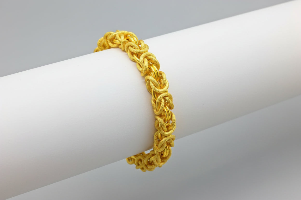 Stylish 3Sixty5 men's fashion statement bracelet with a unique braided design in gold tones