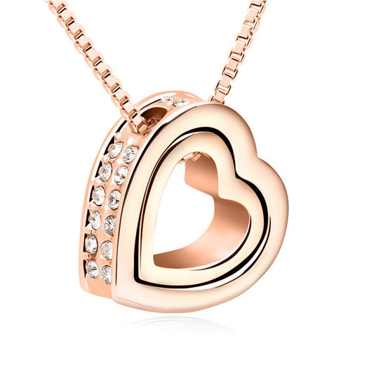 Stylish 3Sixty5 trendy statement necklaces featuring a heart pendant with sparkling stones
