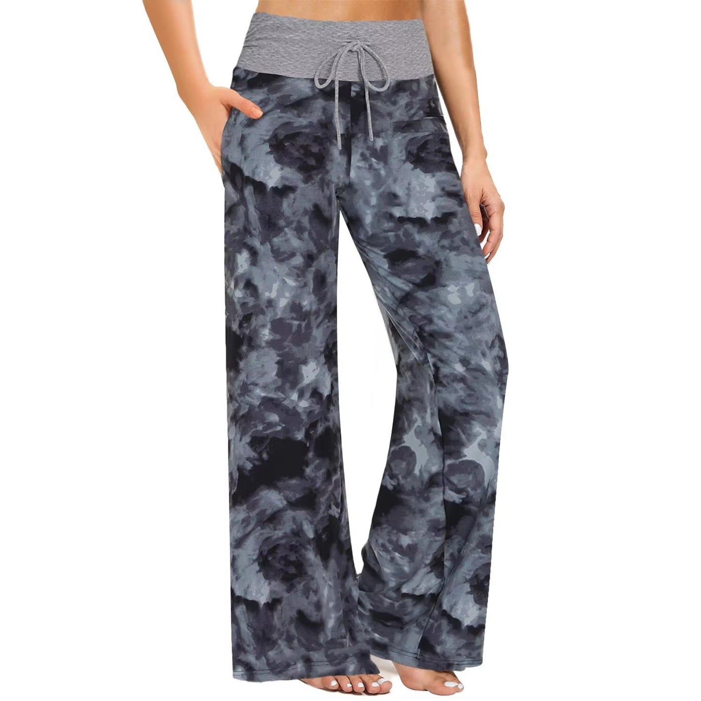 Stylish 3Sixty5 Dreamy Comfort Pants in a Grey Tie-Dye Pattern for Relaxed Casual Wear
