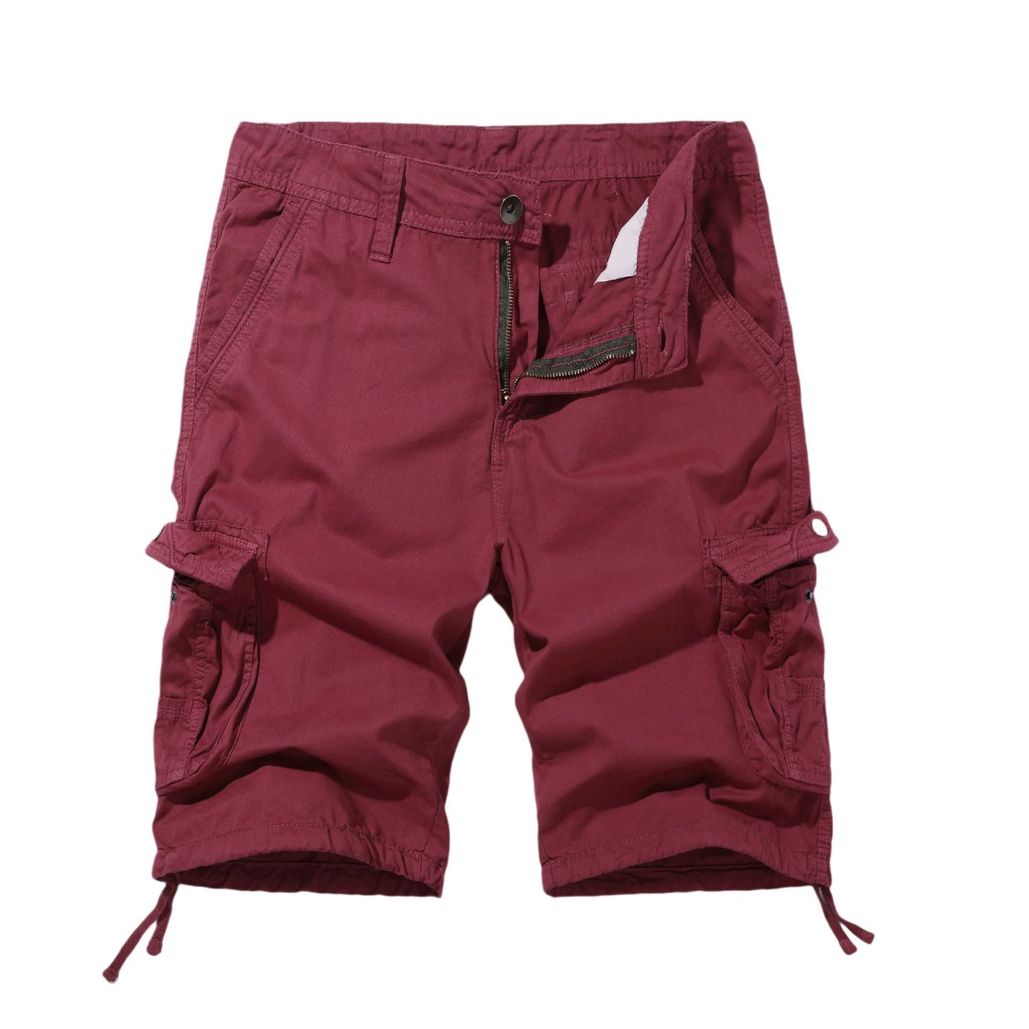 Stylish 3Sixty5 Burgundy All-Day Comfort Cargo Shorts with Adjustable Waist and Pockets