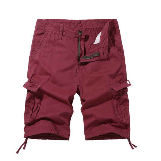 Stylish 3Sixty5 Burgundy All-Day Comfort Cargo Shorts with Adjustable Waist and Pockets