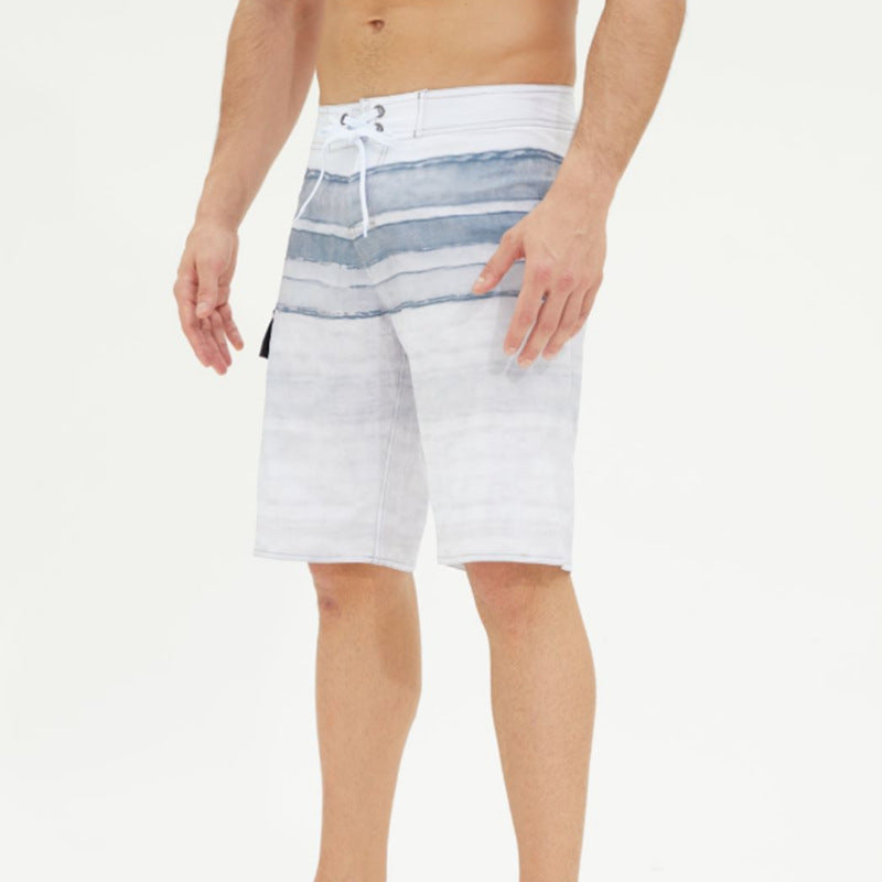 Stylish 3Sixty5 Men's Shorts in Blue and White with Stripe Design, ideal for bold summer swimwear for men