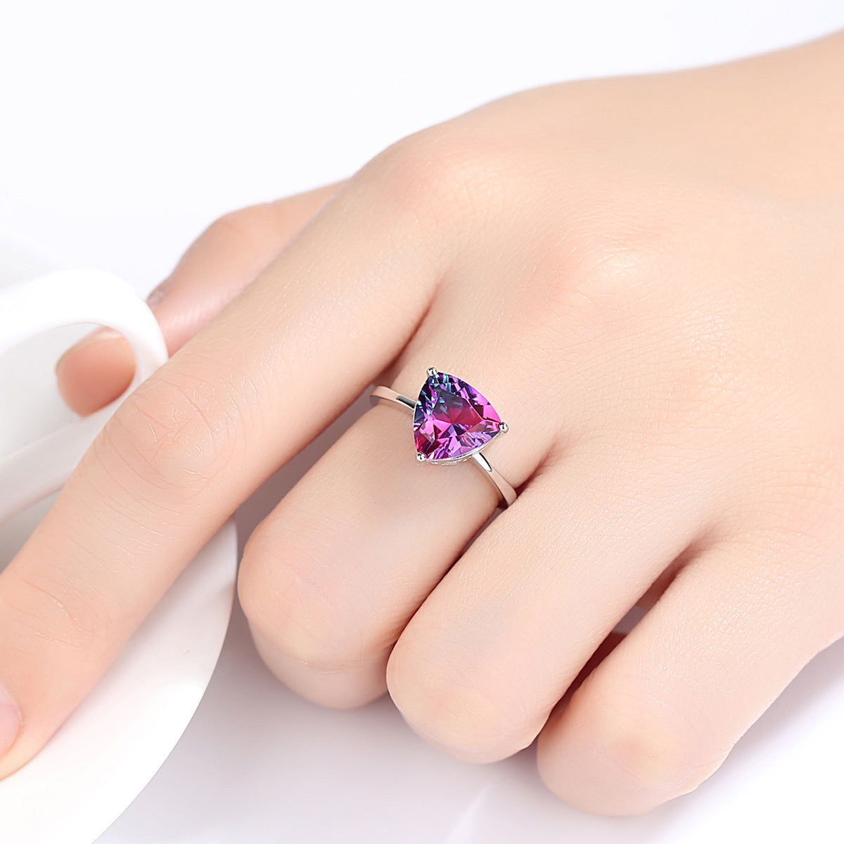Stylish 3Sixty5 Colorful Gemstone Fashion Ring featuring a vibrant purple gemstone on a delicate band