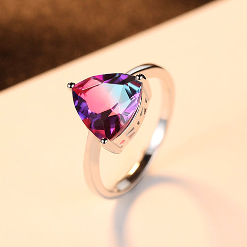 Stylish 3Sixty5 Colorful Gemstone Fashion Ring with a stunning triangular cut gemstone
