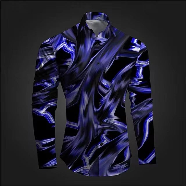 Stylish 3Sixty5 designer legacy wear shirt for men with a bold blue and black abstract pattern