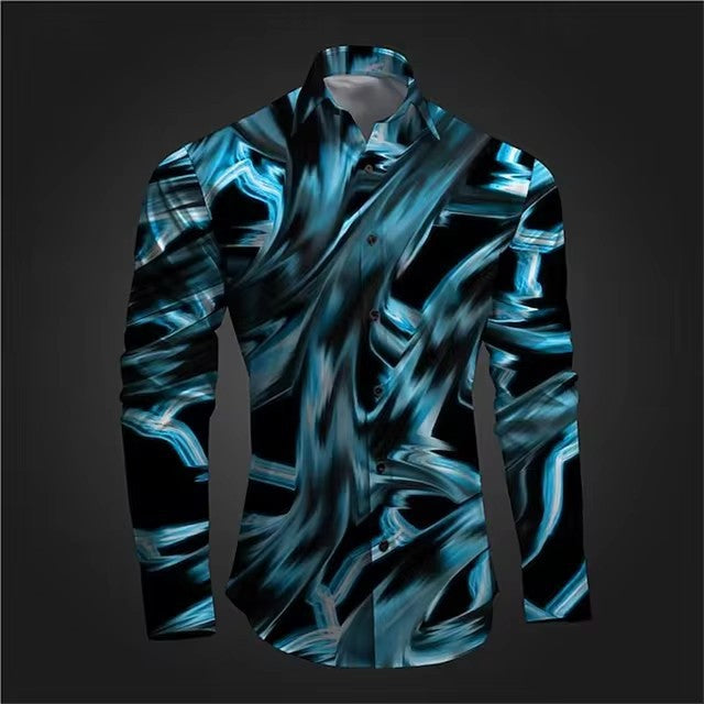 Stylish 3Sixty5 designer legacy wear shirt for men with a sleek abstract design in blue and black