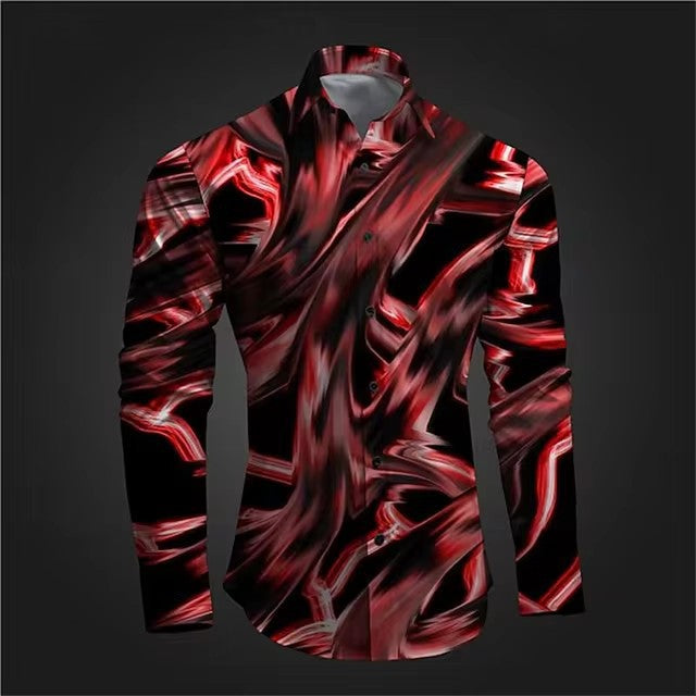 Bold Stylish 3Sixty5 designer legacy wear shirt for men with a striking red and black pattern