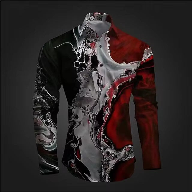 Stylish 3Sixty5 designer legacy wear shirt for men with abstract black and red pattern