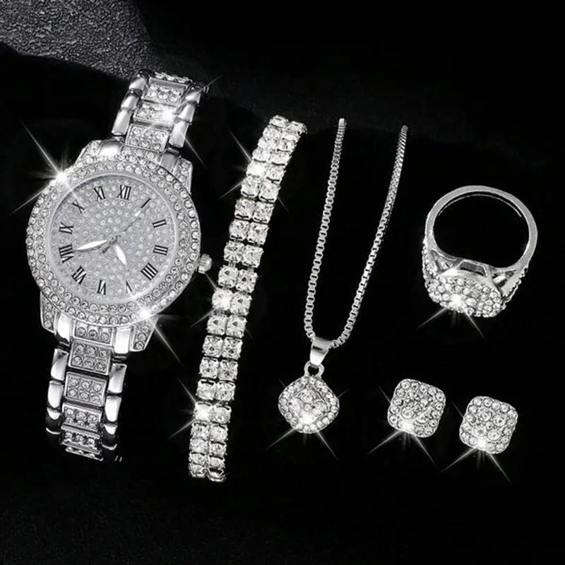 Diamond Roman Watch Set - Stylish 3Sixty5