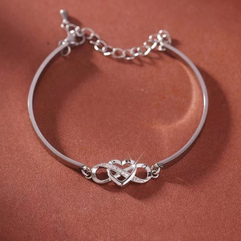 Stylish 3Sixty5 Forever Love Bracelet Gift with Infinity Heart Design and Adjustable Chain