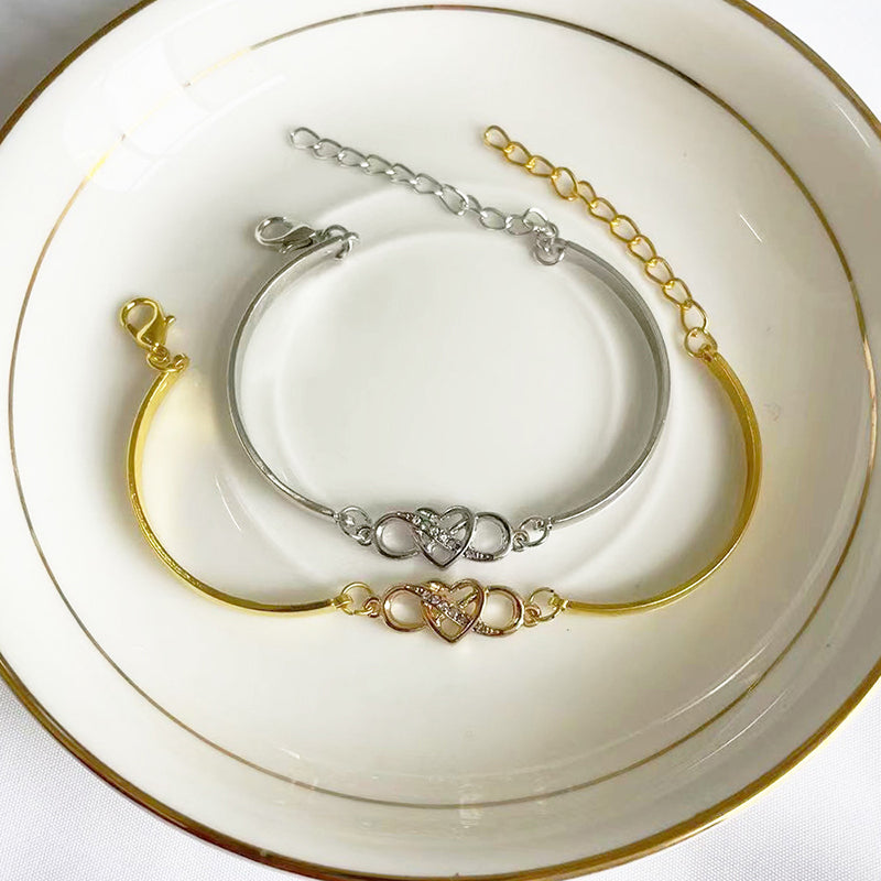Stylish 3Sixty5 Forever Love Bracelet Gift Set in Silver and Gold with Infinity Design