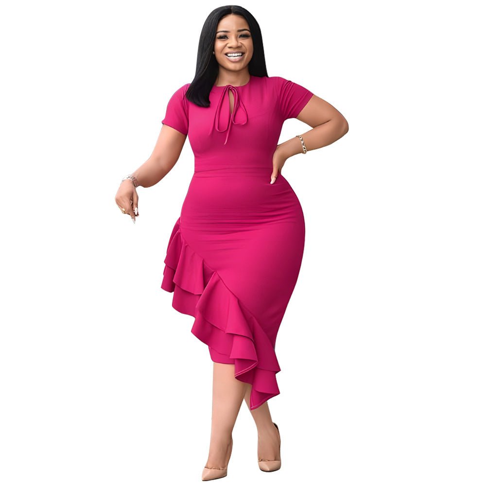 Lotus Leaf Tie Casual Dress - Stylish 3Sixty5