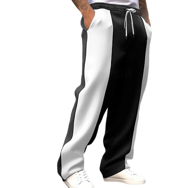 Men's loose fit sportswear pants from Stylish 3Sixty5 with a stylish black and white design