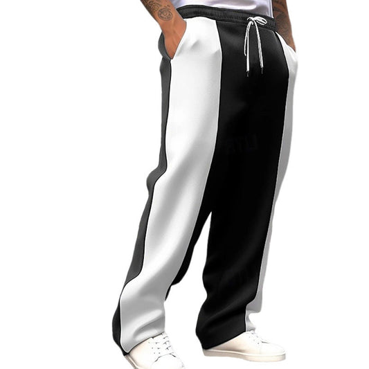 Men's loose fit sportswear pants from Stylish 3Sixty5 with a stylish black and white design