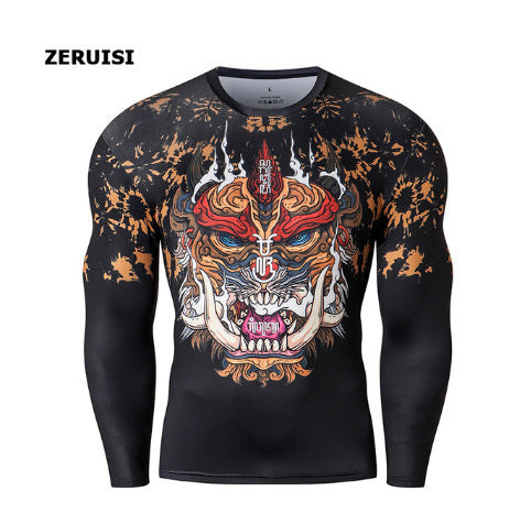 Men’s soft long sleeve tee by Stylish 3Sixty5 featuring a vibrant tiger graphic design on a black background