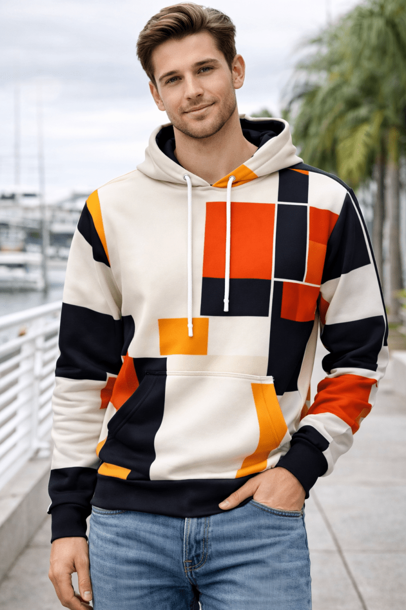 Pixel Riot Digital Block Hooded Sweatshirt - Stylish 3Sixty5