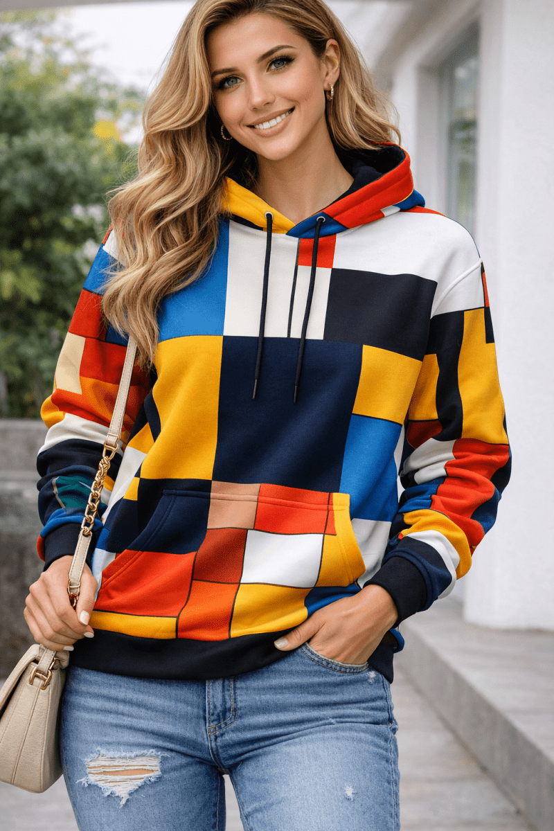 Pixel Riot Digital Block Hooded Sweatshirt - Stylish 3Sixty5