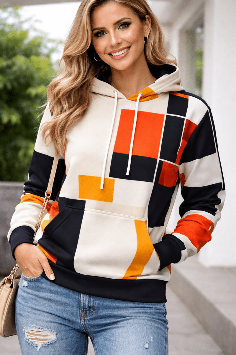 Pixel Riot Digital Block Hooded Sweatshirt - Stylish 3Sixty5