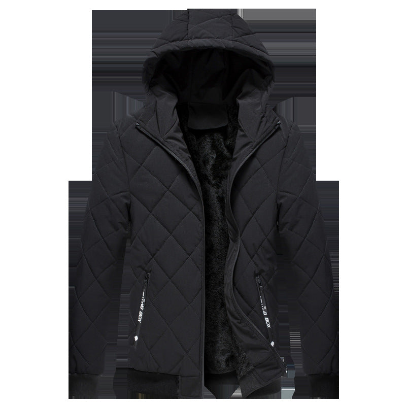 Stylish 3Sixty5 premium velvet cotton hoodie in black with quilted exterior and cozy interior lining