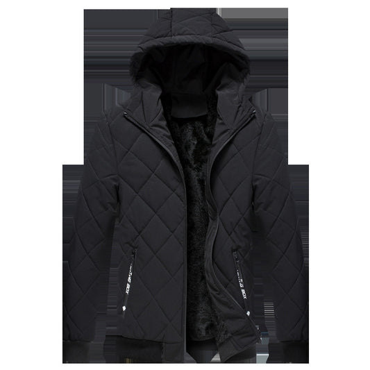 Stylish 3Sixty5 premium velvet cotton hoodie in black with quilted exterior and cozy interior lining