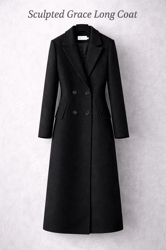 Sculpted Grace Long Coat - Stylish 3Sixty5