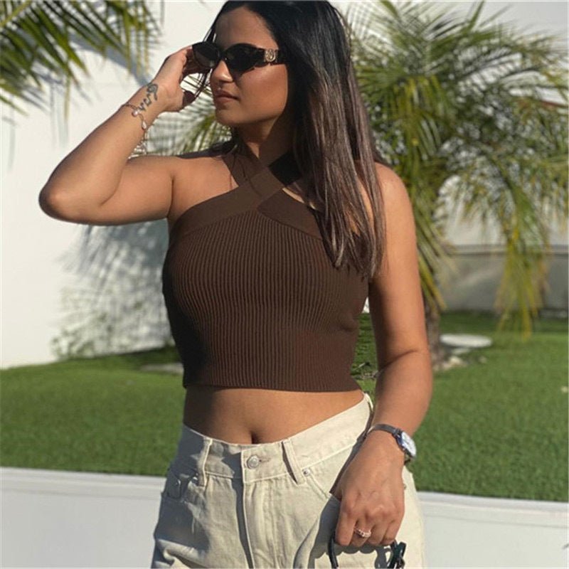 Silhouette Stretch Halter Top - Stylish 3Sixty5