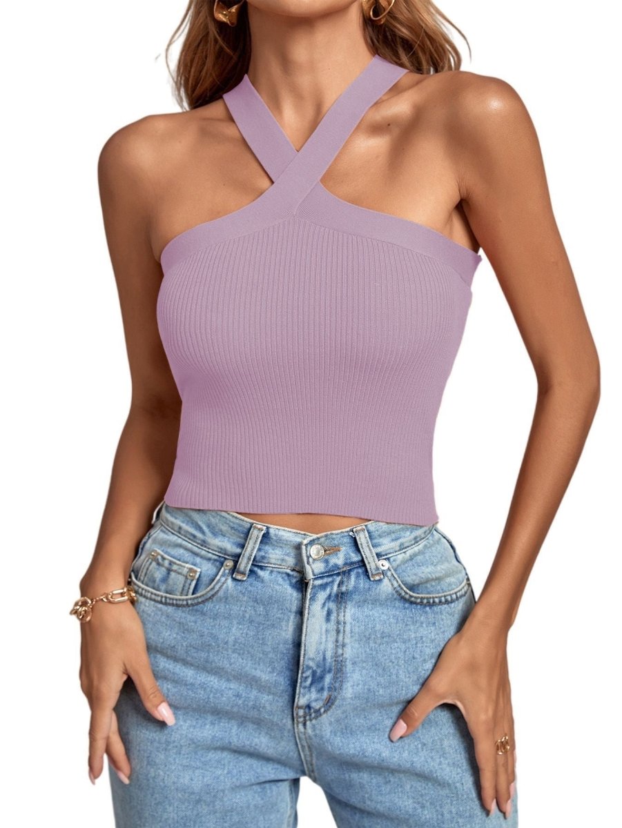 Silhouette Stretch Halter Top - Stylish 3Sixty5