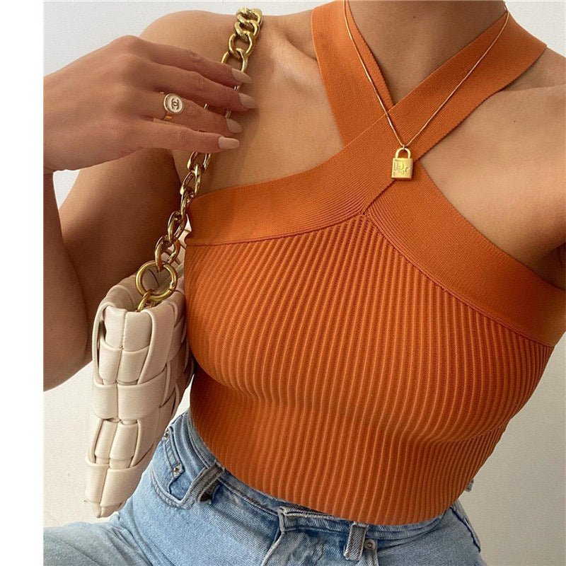 Silhouette Stretch Halter Top - Stylish 3Sixty5