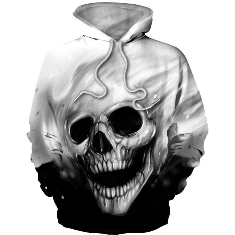 Skull Print Hooded Jacket - Stylish 3Sixty5