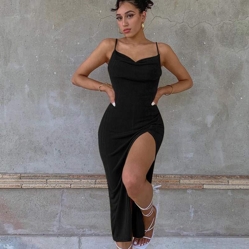 Smooth Knit Slit Dress - Stylish 3Sixty5