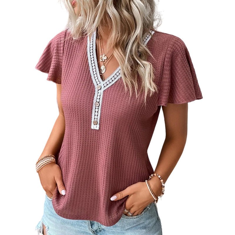 Soft Waffle Texture T-Shirt - Stylish 3Sixty5
