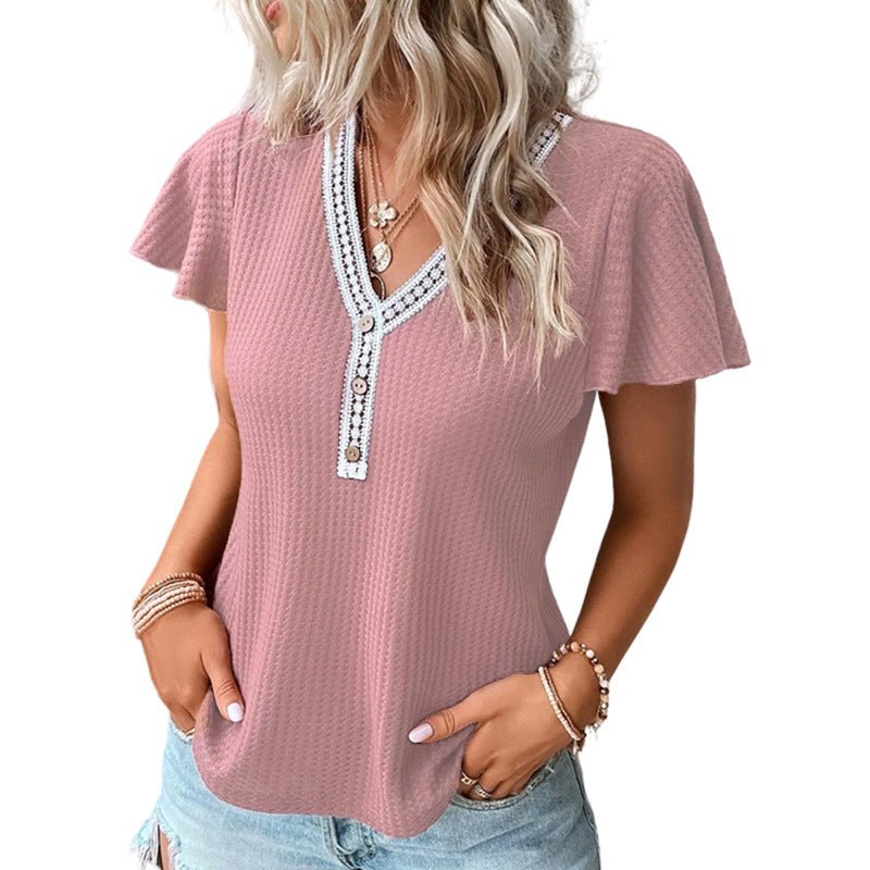 Soft Waffle Texture T-Shirt - Stylish 3Sixty5