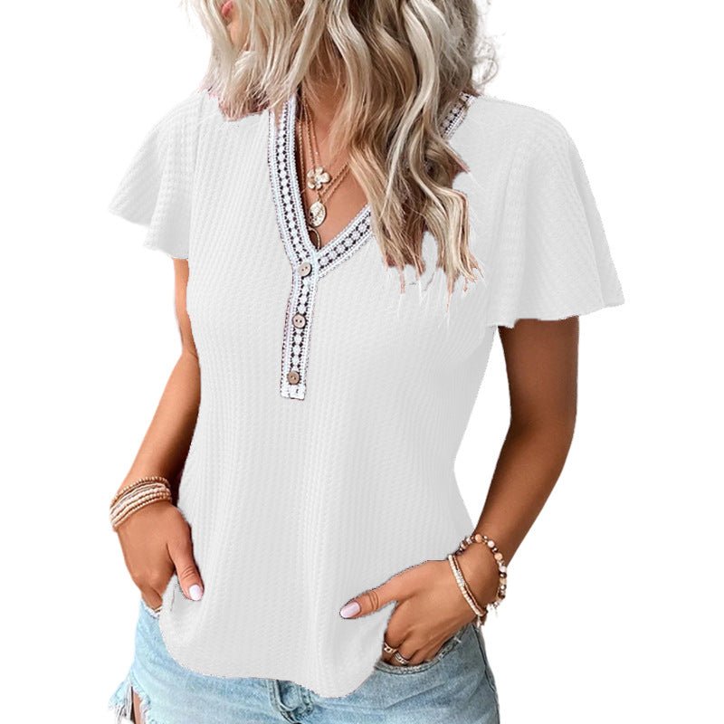 Soft Waffle Texture T-Shirt - Stylish 3Sixty5