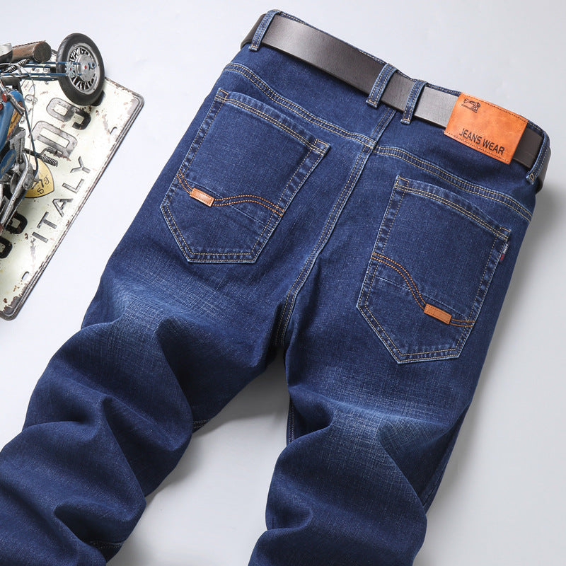 Stylish 3Sixty5 SwiftStyle tailored trousers in dark denim with classic pocket design