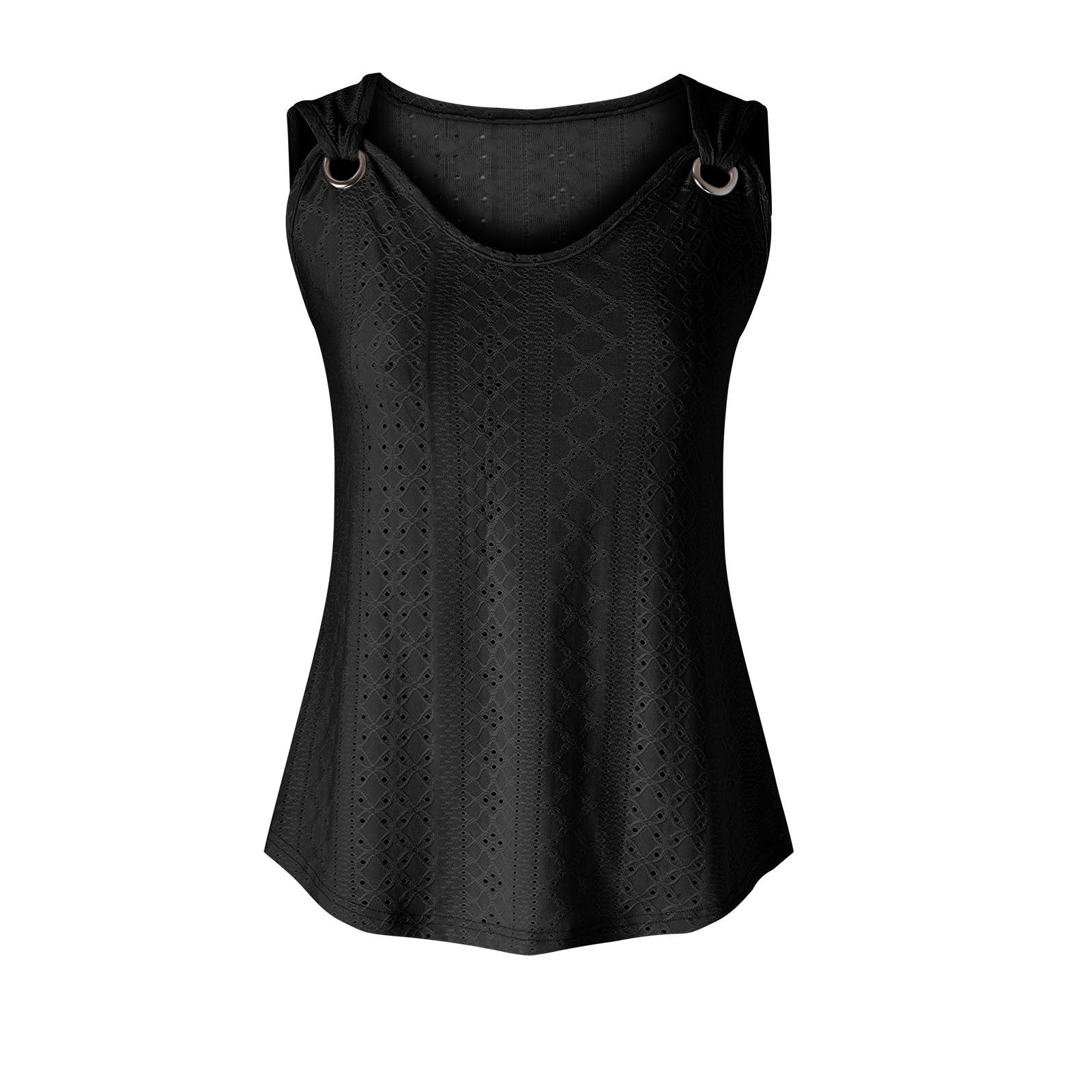 Stylish 3Sixty5 timeless solid color tank top in black with unique design and comfortable fit