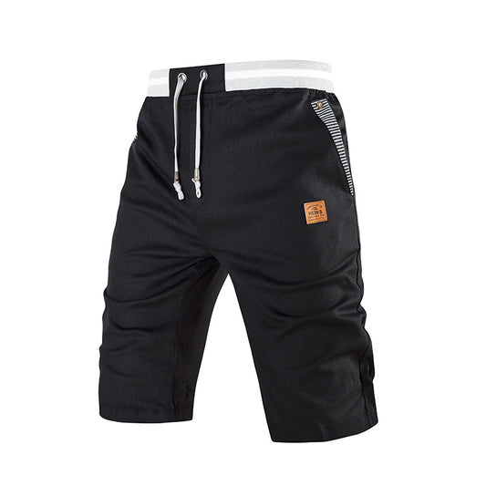 Stylish 3Sixty5 trendy streetwear cotton crops in black with side stripes and drawstring waistband