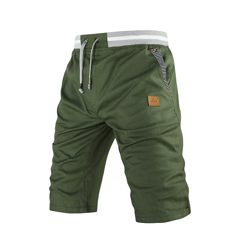 Stylish 3Sixty5 trendy streetwear cotton crops in olive green with adjustable waistband and side pockets