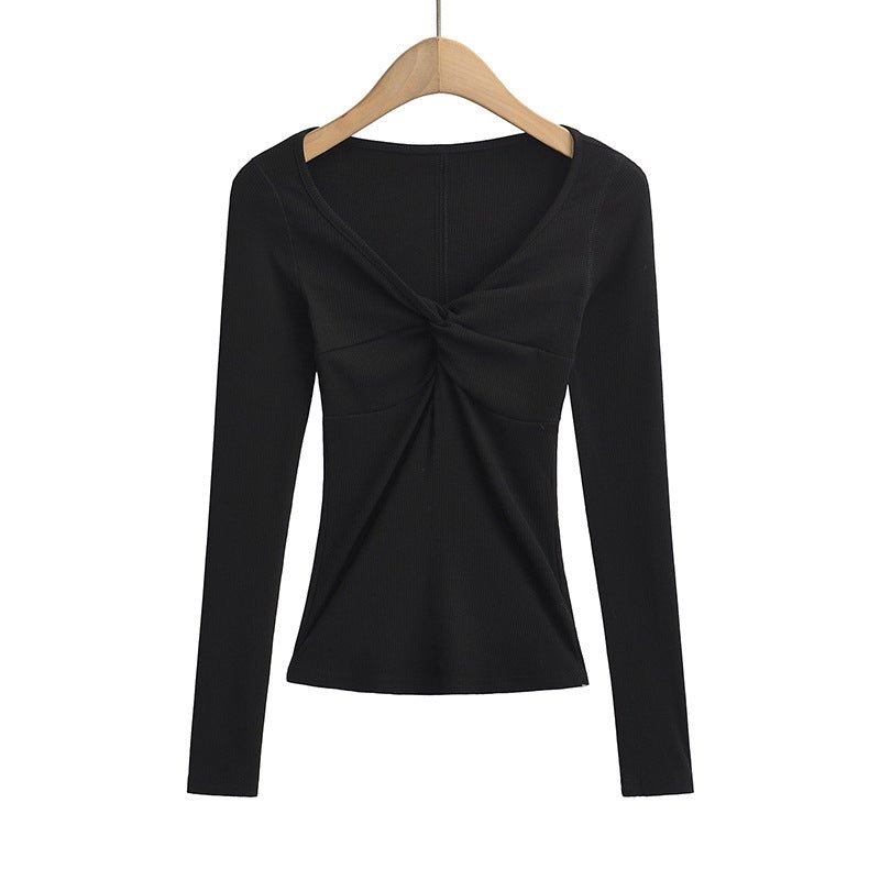 Twisted Allure French Crop Top - Stylish 3Sixty5