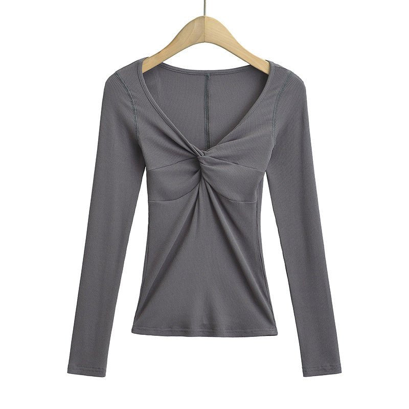 Twisted Allure French Crop Top - Stylish 3Sixty5
