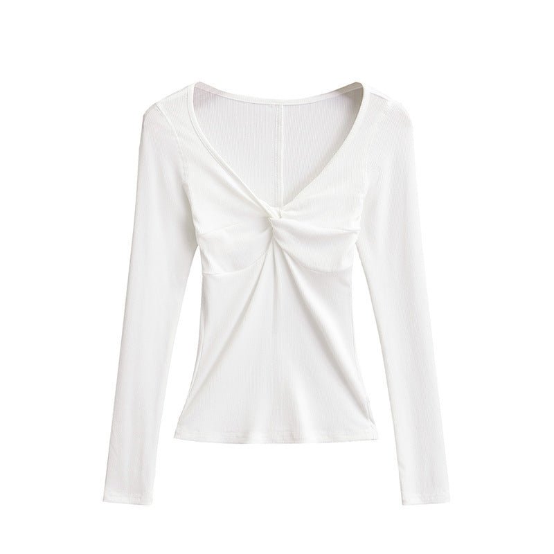 Twisted Allure French Crop Top - Stylish 3Sixty5