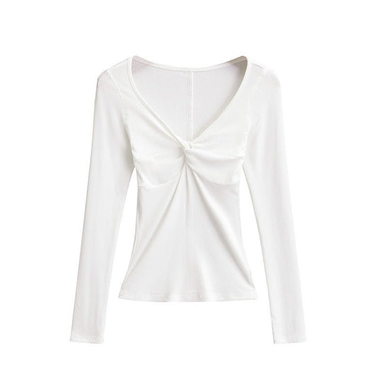 Twisted Allure French Crop Top - Stylish 3Sixty5