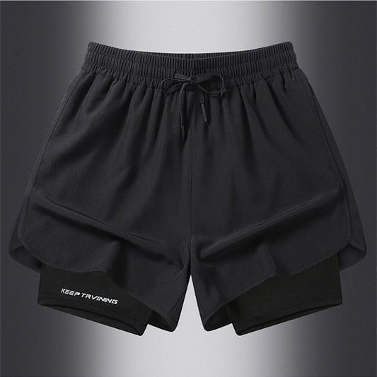 Stylish 3Sixty5 urban training shorts for men in black with breathable fabric and inner lining