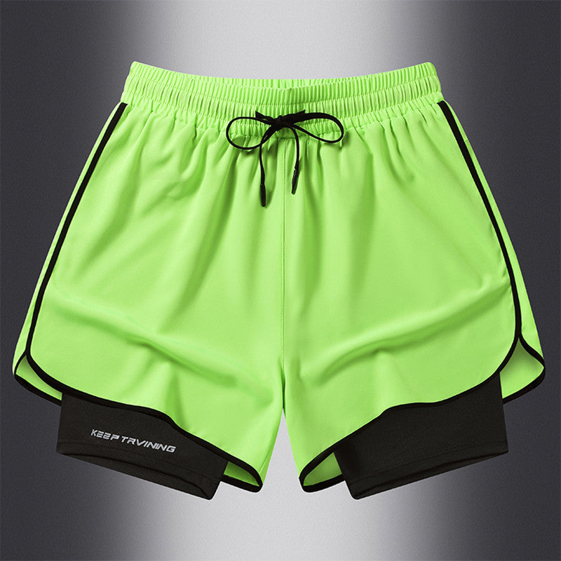 Stylish 3Sixty5 Neon Green Urban Training Shorts for Men with Inner Liner for Comfort