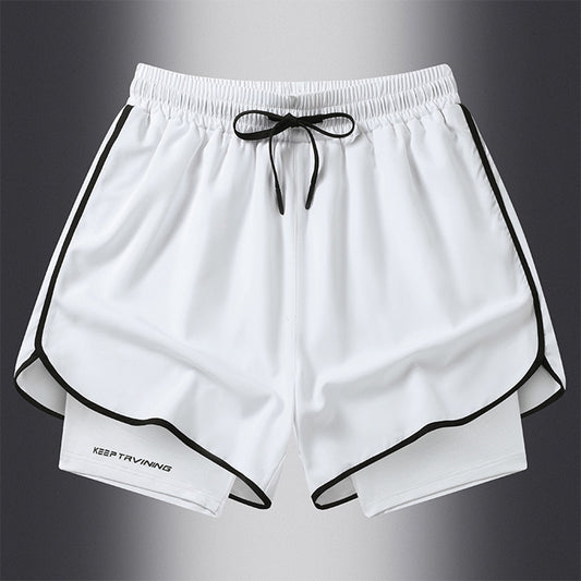 Stylish 3Sixty5 Urban Training Shorts for Men in White with Black Trim and Comfortable Fit