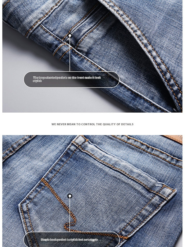 Stylish 3Sixty5 straight-leg denim pants men showcasing detailed stitching and pockets