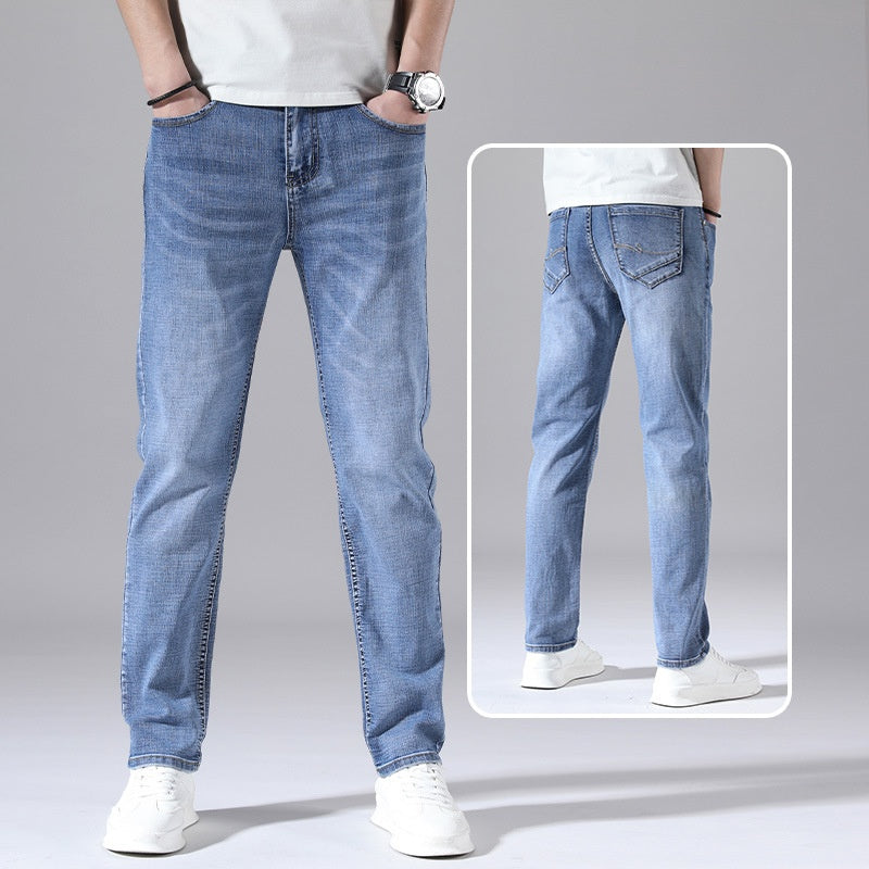 Stylish 3Sixty5 straight-leg denim pants men in light blue for a casual everyday look