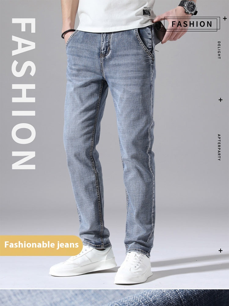 Stylish 3Sixty5 straight-leg denim pants men in light blue with a classic fit and modern design