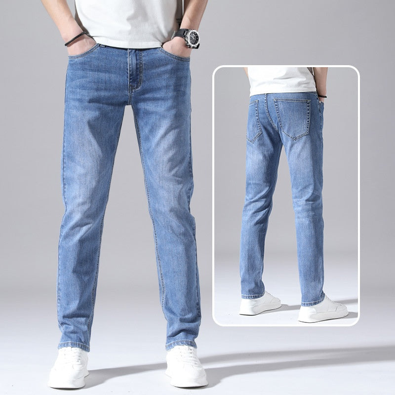 Straight-leg denim pants men from Stylish 3Sixty5 featuring a modern fit and light wash