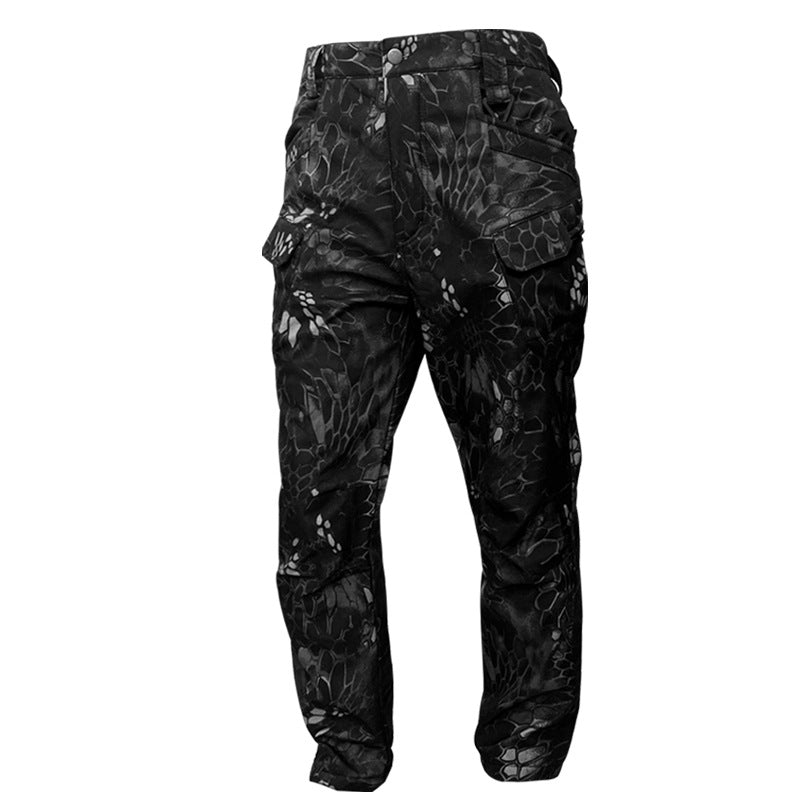 Stylish 3Sixty5 Trailblazer outdoor pants featuring a sleek black camo design and multiple pockets